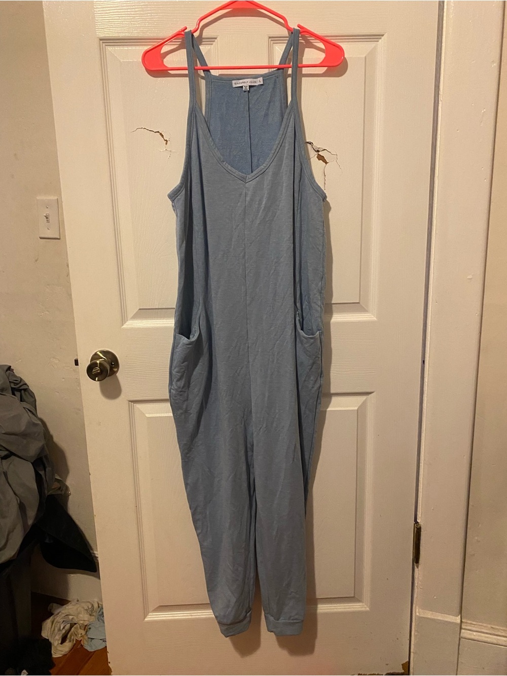 Light Blue womens One-Piece Jumpsuit with Pockets